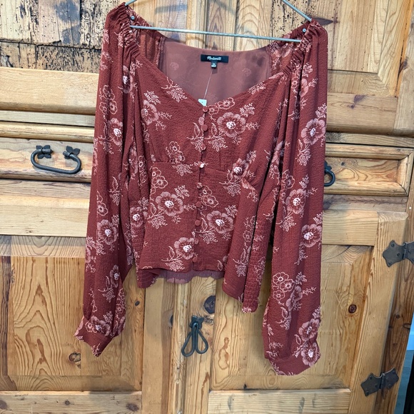 Madewell Rust colored bohemian blouse - Picture 1 of 4